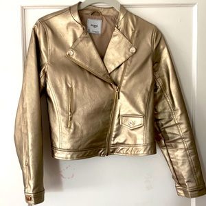 Mayoral leather jacket gold